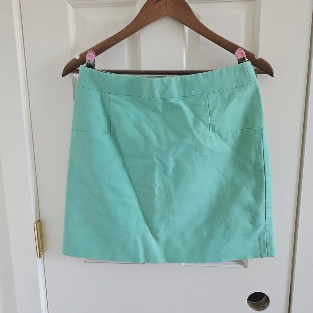 J.Crew Mint Cotton Stretch A-Line Mini Skirt Size 4 Business Casual Preppy Y2K